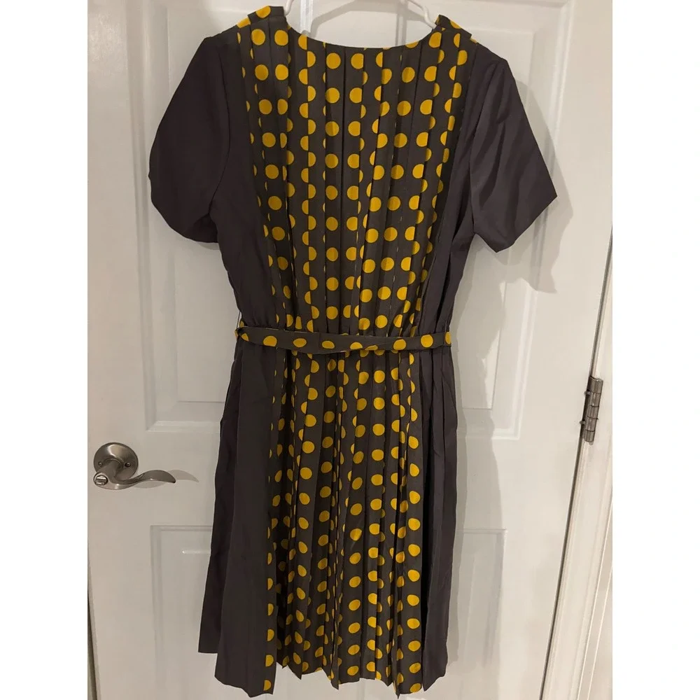 Myrtlewood of California Polka Dot‎ Dress Pleated Retro Style L